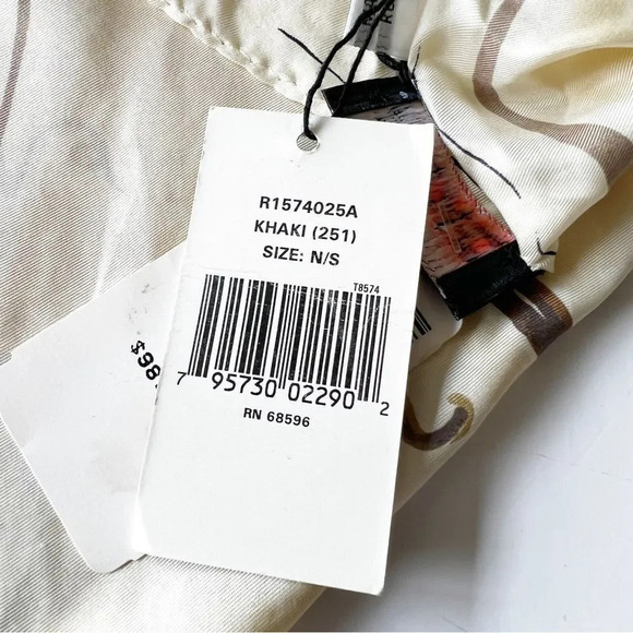 DKNY Rare Silk Scarf Spring Saks Fifth Avenue Rolled Hems Fashion NWT! New York - Picture 9 of 11